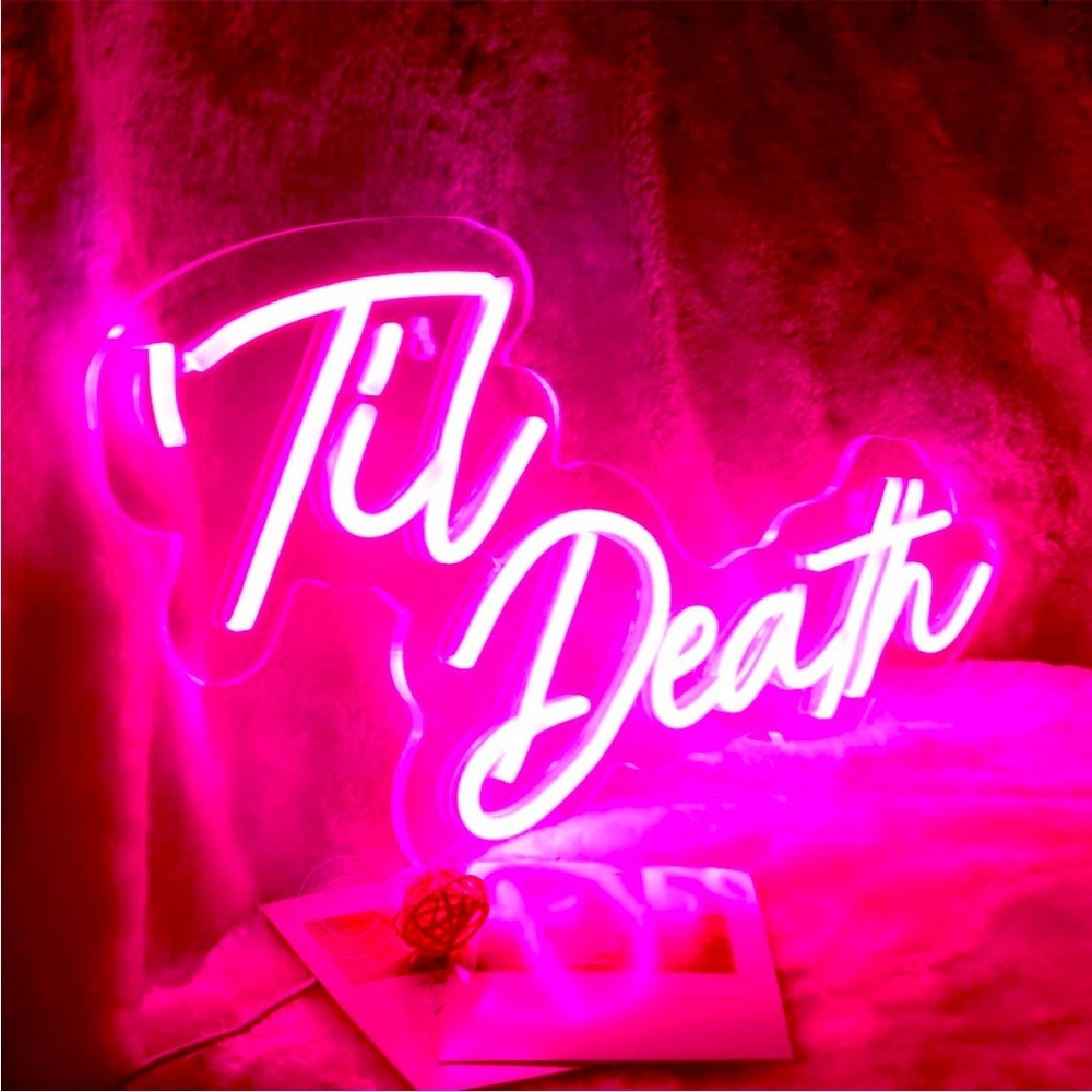 Til’ Death Neon Pink LED Light Birthday Party Graduation Teenager Bedroom Decor - Picture 6 of 6